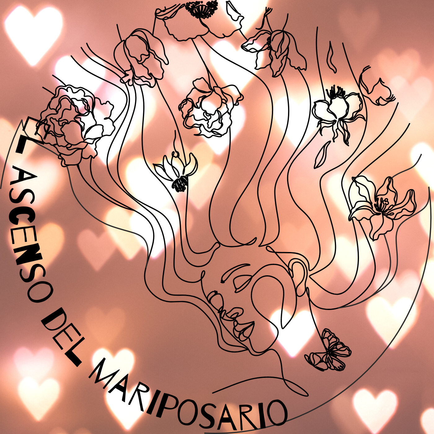 mujer con corazones